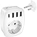 AC Wand  günstig Kaufen-LENCENT Reiseadapter Adapter Schweiz Deutschland Stecker, EU auf CH, Typ-J, Reisestecker für Schweiz Liechtenstein Wand Steckdosen, Mit 3 USB/1 Typ C/AC Steckdosenadapter