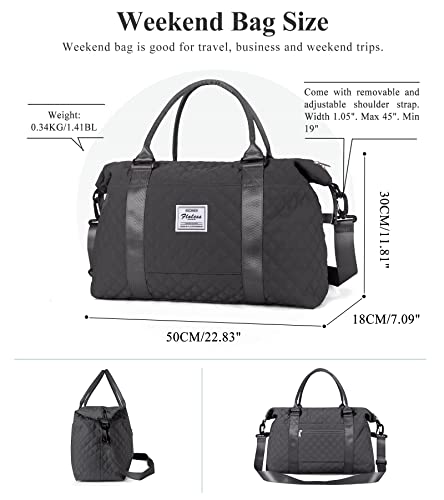 Weekender Bag For Women With Toiletry Bag, Travel Duffel Overnight Carry On Gym Tote Wet Pocket,Dimgrey #TOP4