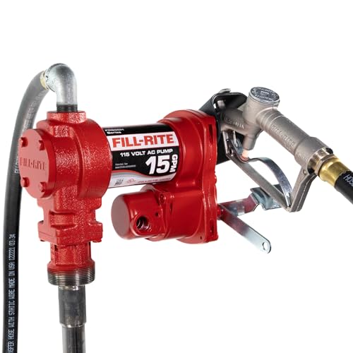 Image of Fill-Rite FR610H 115V 15 GPM Fuel Transfer Pump w /Discharge Hose & Manual Nozzle
