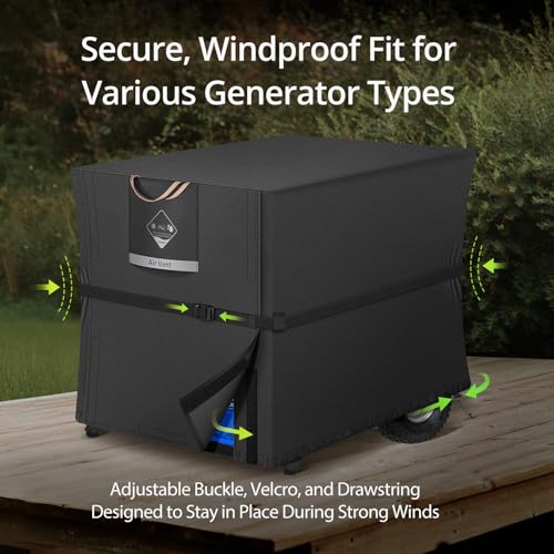 QH.HOME [2024 Upgrade 900D Tecido espesso resistente] Capa universal para gerador à prova d'água 66