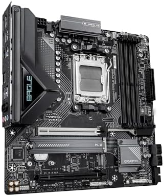 GIGABYTE B850M Eagle WIFI6E AMD AM5 mATX Motherboard, Support AMD Ryzen 9000/8000/7000 Series, DDR5, 8+2+2 Power Phase, 2X M.2, PCIe 5.0, USB-C, WIFI6E, 2.5GbE LAN, EZ-Latch, 3-Year Warranty