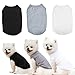 3 Stück Hunde-Shirts für Kleine Hunde Sommer Weiche Baumwolle T-Shirt,Hund Soft Tank Top Ärmellose Weste Hund T-Shirt für kleine mittelgroße Hundekatze Kleidung(schwarz, weiß, grau) (L)