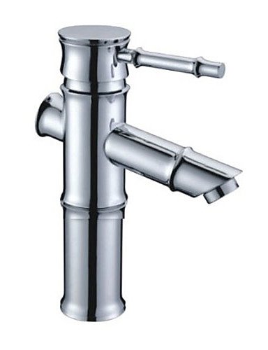 BBSLT-Chrome Finish Brass Bathroom Sink Faucet - Bamboo Shape Design