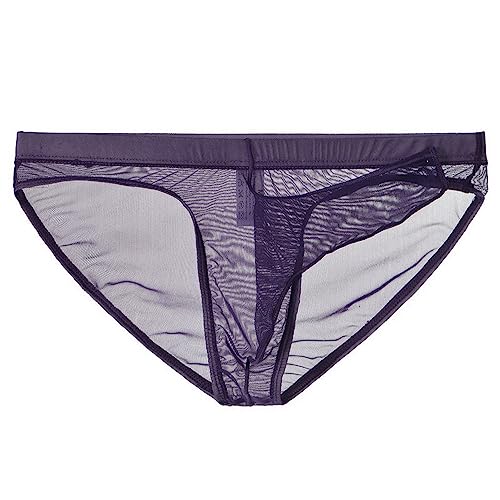 Men's Ultra-Thin Mesh Transparent Elephant Nose Open Pouch Bikini Underwear Male Briefs3