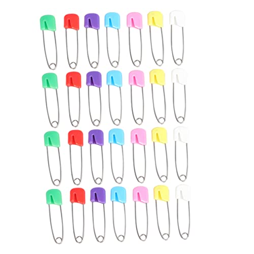 SEWACC Pins Set 100pcs Steel Clothing Pins Locking Plastic Heads Ideal for Diapers and Nursing