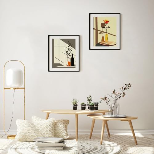 Bougimal 6 Stück Malen Nach Zahlen Erwachsene Landschaft Ohne Rahmen inklusive Pinsel und Acrylfarben - 28 x 35 cm,Blumen