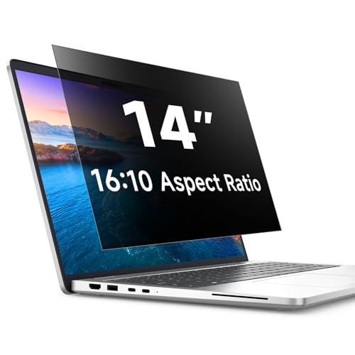 STARY Laptop Privacy Screen 14 Inch Removable, 16:10 Aspect Ratio Anti Spy Blue Light Glare Laptop Privacy Shield for Dell/Hp/Acer/Lenovo/ThinkPad/Samsung/Asus/Sony