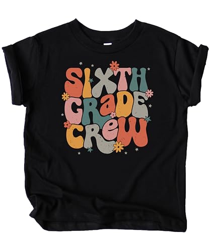 Sixth Grade Crew Shirt for Girls Colorful Vintage Retro Back to School Graphic T-Shirt for Kids and Adults2