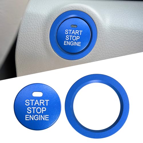 Garniture bouton de démarrage Toyota Camry aluminium anodisé bleu intérieur