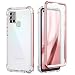 Produktbild SURITCH für Samsung Galaxy A21s Hülle Schutzhülle 360 Grad Stoßfest Durchsichtige Front Und Rückenschutz Handyhülle mit Kameraschutz Transparent TPU Roségold Bumper Eingebautem Displayschutz