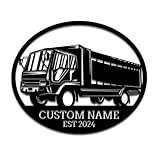 Survalue Personalisierte LKW-Metall-Wanddekoration, LKW-Namensschild, personalisiertes LKW-Fahrer-Namensschild, Raumdekoration, LKW-Metall-Wanddekoration, LKW-Auto-Heimdekoration, LKW-Fahrer-Geschenke