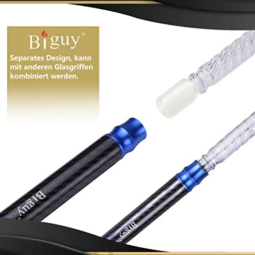 Biguy® Premium Shisha GlasMundstück - 48cm Lang | Carbon Mit Mundstück Glas Mit Gewinde Design & Gut Verarbeitet Carbon… – Bild 6