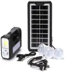KIT PLACA SOLAR PORTATIL 3 LAMP. LED LUZ EMERGENCIA LK-3102