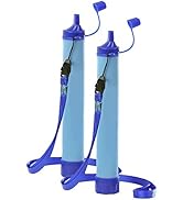 Lixada 2 PCS Outdoor Water Filter Straw Water Filtration System Water Purifier for Emergency Prep...