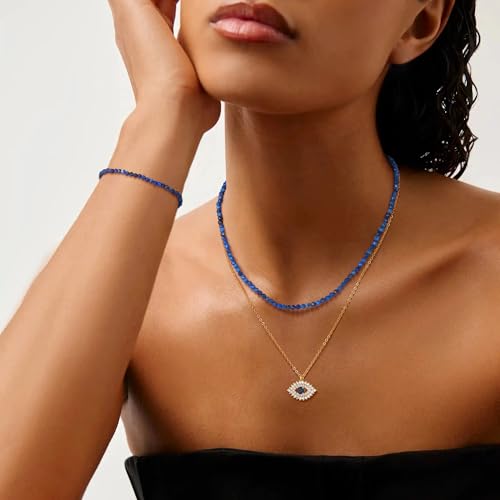 MEVECCO Gold Bracelet for Women 18K Gold Plated Handmade Stone Crystal Mixed Custom Beaded Charm Chain Bracelets Jewelry Gifts For Her2