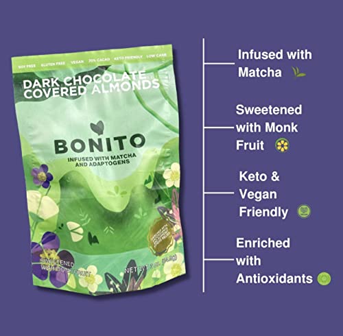 Bonito Chocolate Covered Almonds Infused With Matcha And Adaptogens #TOP2