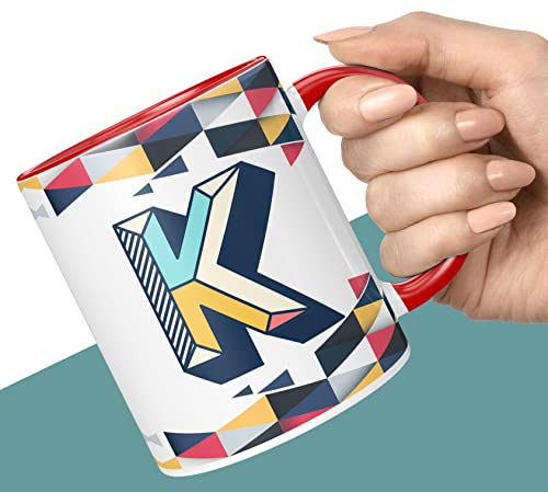 Image of 3D Colorful Alphabet Letter K Printed Coffee Mug for Girls Boys Friends Love Kids Best Gift for Birthday Anniversary Initial Letter K (Ceramic Tea Coffee Mug-350ml) - ABV3TM2 112