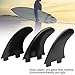Pilipane 3Pcs Surfboard Fin , Paddle Board Fin , Surfboard Tail Water Fin Set Left Middle Right Surf Accessories Nylon Plastic Glass Fiber(black)