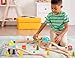 B. toys – Wood & Wheels Train Set– 47 Pieces – Tracks & Accessories – Storage Bucket with Mountain Lid – Classic Toys for Toddlers, Kids – 3+ Years