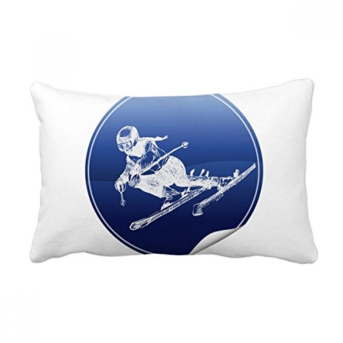 Ski rétro coussin lombaire 40x60 cm multicolore pour décoration de canapé salon