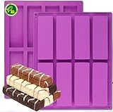 Premium Nonstick Silicone Mold for Granola Bars - Set of 2 | Easy Release, Effortless Cleaning, and Durable | Ideal for Baking, Making Rectangle Granola Bars | Food-Grade, Flexible Moldes silicona