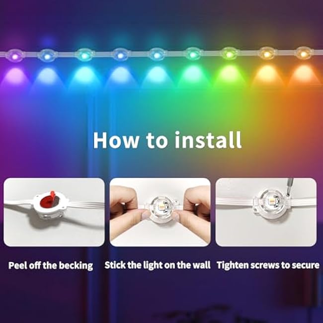 300ft Permanent Outdoor Light,RGB Eaves Lights with App Control Remote,DIY IP67 Waterproof Under Eave Lighting,Outside led Lights for House,Party,Christmas Decorations(2 Rolls 150FT)