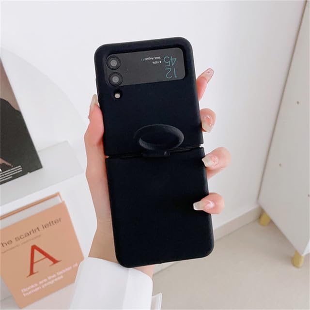 Image of MIDOS Back Cover Compatible with Samsung Z Flip 4 Silicone Case Full Protection Shock Proof Case for Samsung Galaxy Z Flip 4 (Black)