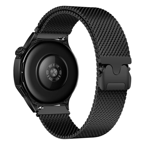MroTech Compatible avec Samsung Galaxy Watch 7/FE/6/5/4 44mm 40mm/6 Classic 43mm 47mm/5 Pro 45mm/4 Classic 42mm 46mm Bracelet 20mm magnétique milanais magnétique acier inoxydable Homme Femme,Noir
