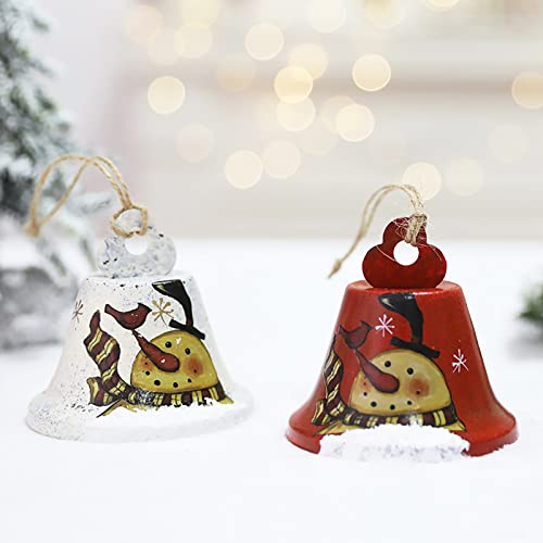 Laputa Christmas Ornaments,Christmas Bell Pendant Snowman Santa Claus Pattern Bell Pendant Xmas Tree Hanging Pendant For Wedding Festival Christmas Tree Red Snowman Snowman #TOP3