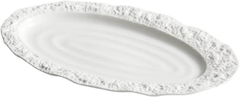 Dipping Bowls Ceramic Fish Plate Plate Dish Plate Household Large Creative Simple Tableware Plate Oval Plate Hotel Plate Appetizer Bowls(L) (One Color S)