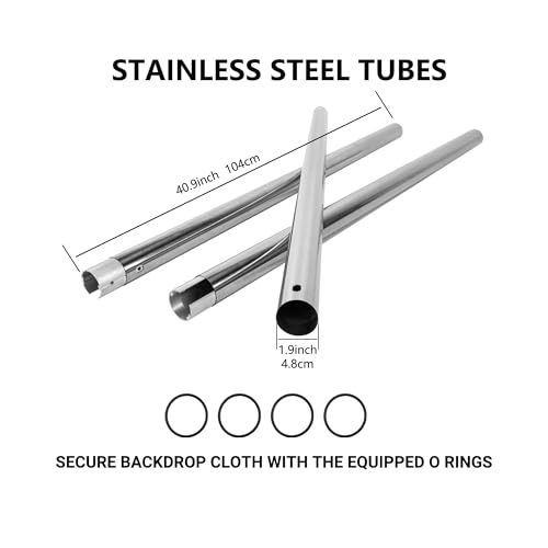 TENBEST Stainless Steel Crossbar 120-inch for Photo Studio Backdrop Mount or Background Support System, Backdrop Pole for Backdrop Roller by TENBEST - Image 2