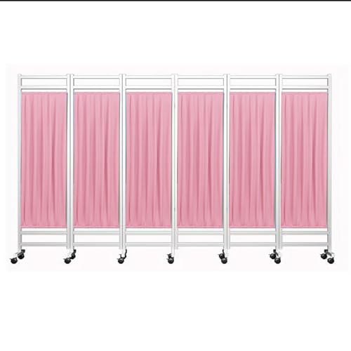 Biombo de 5 paneles portátil separador retráctil exterior azul rosa 2