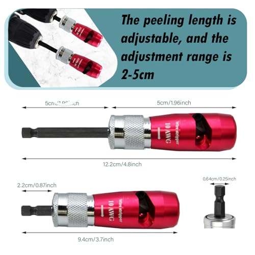 Bfminitool Wire Stripper for Drill, 8/10/12/14 AWG Wire Twister Electrician Tool for Drill, 7 In 1 Professional Drill Wire Strippers Electrical Tools for Electrician, Fast Wire Nut Twister Tool Set - Image 7