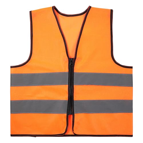 HekouJiub Kids Safety Vest, High Visibility Reflective Construction Vest for Kids Child Construction Costume for Cycling Skiing (Orange)
