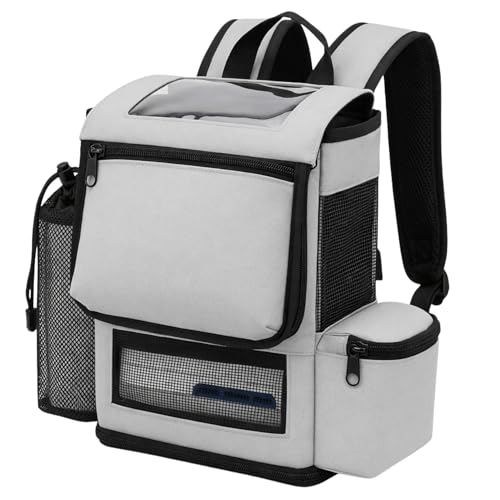 O2TOTES Lightweight Carrier for Inogen One G5 Oxygen Concentrator, Portable Oxygen Backpack with Adjustable Straps & Zippered Pocket (Gray)