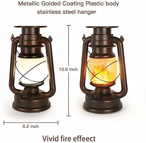 Solar Lanterns Outdoor Hanging, Led Vintage Solar Lantern Flicker Flame Solar Lights Outdoor Hanging Lantern Waterproof Camping Lamp Landscape Decorative For Garden Patio Deck Yard Path 2 Pack #TOP5