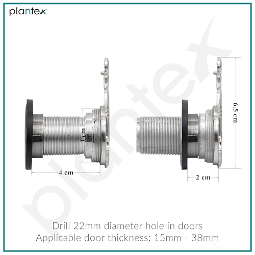 Image of Plantex Door Eye Viewer /Solid Brass Door Eye Hole for Main Door /Eye Hole for Main Door /180 Degree Ultra Clear Door Viewer for Safe and Secure Office /Home /Hotel - Pack of 1 (Matt)