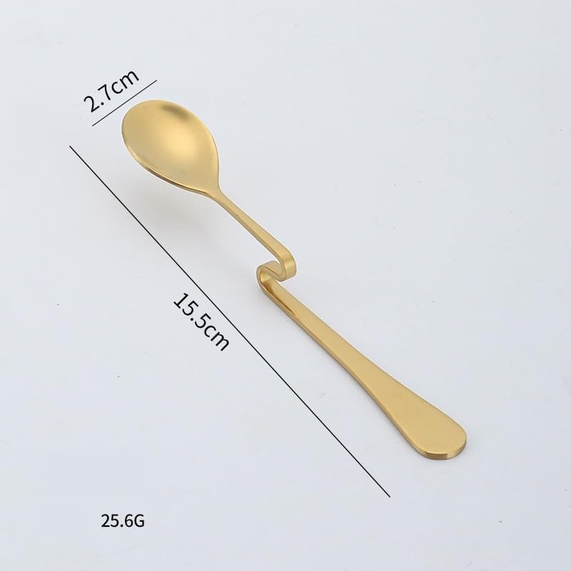 Silverware Flatware Set, 5/20/30/40/50/60pcs S-shaped Stainless Steel Straight Handle Coffee Spoon Coffee Spoon Hanging Cup Spoon Honey Spoon Stirring Spoon Personality Creative Gift Spoon(