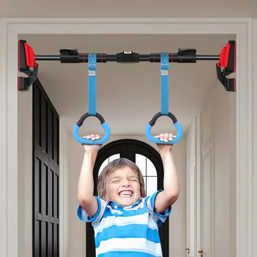 Set de Anillas Gimnasia 2 Pares con Correas Ajustables 1m Azul y Rojo miniatura 5