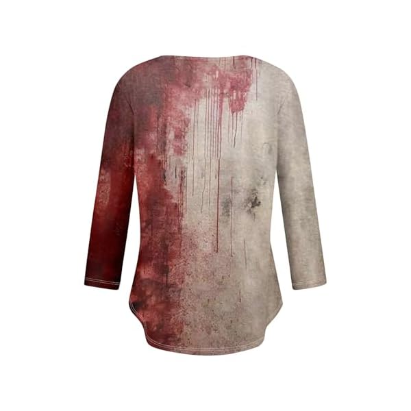 Womens Halloween Shirts Funny Costume for Women Cute Going Out Tops Shirt Casual 3/4 Length Sleeve Funny Tops - Image 7