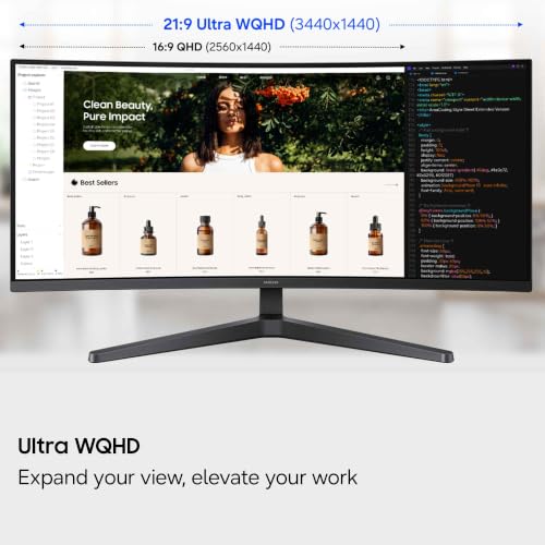 Image of Samsung 34 inch ViewFinity S5 (S55GH) Ultrawide QHD 120Hz Curved Monitor