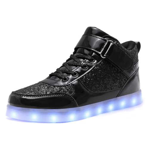 Image of SANYES LED Light Up Shoes for Men Women, USB Rechargeable High Top Glowing Sneakers, Luminous Dancing Shoes