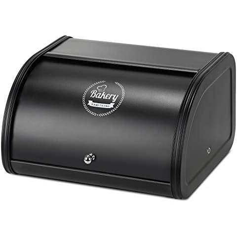 Hossejoy Metal Bread Box with Roll Top Lid Cover