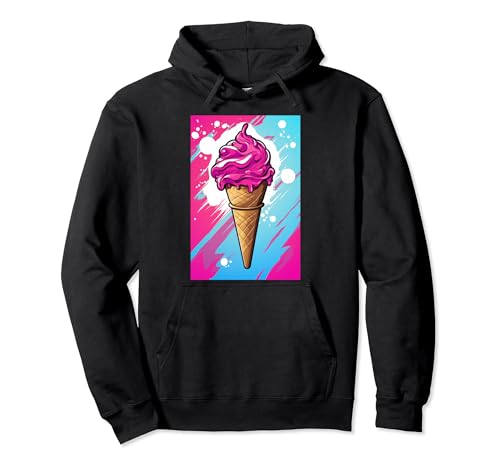 Gaufrier glacé cornet de glace glace pop art vintage rétro glacé café glacé Sweat à Capuche