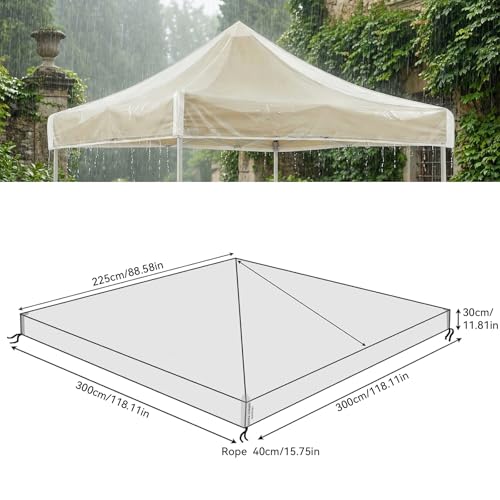 OKYUK Ersatzdach für Pavillon, transparent (klares PVC, 3 x 3 m)