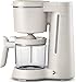 Philips Eco Conscious Edition Cafetera serie 5000, 100% plásticos biológicos*, capacidad de 1,2 l/10 tazas, apagado automático, acabado mate blanco seda, HD5120/01