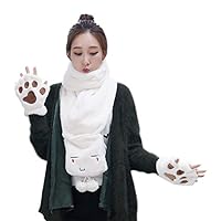 Algopix Similar Product 7 - 2Pieces Winter Scarf Set Warm Cute