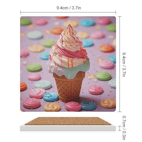 Sous-verres céramique carrés imprimés protection table cuisine bar