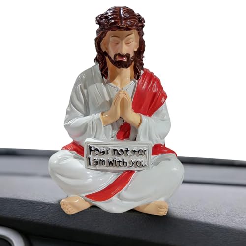 Skkpolo Statue de Jésus - Sculpture d'art Religieux de Collection | Figurine De Jésus Christ | pour Bureau Table Cheminée Appartement Fêtes Anniversaire...