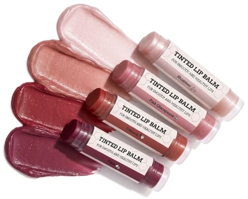 Earth's Daughter Tinted Lip Balm 4 Pack of Assorted Colors -...